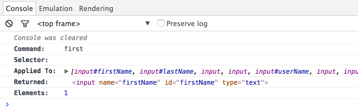 console.log first