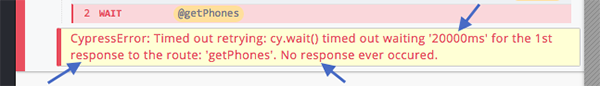 Timeout error for request wait