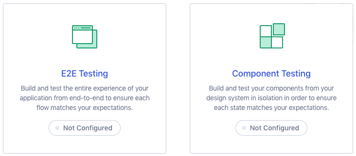 The Launchpad test type selector