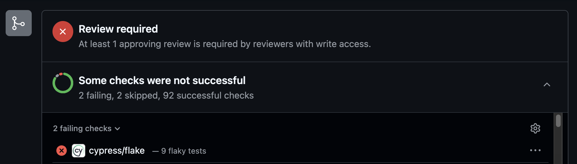 GitHub flake alert status check