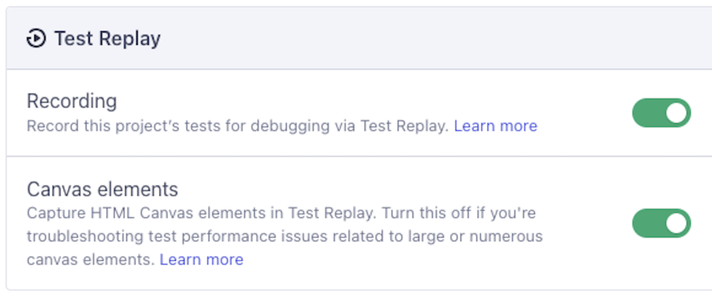 Test Replay canvas toggle