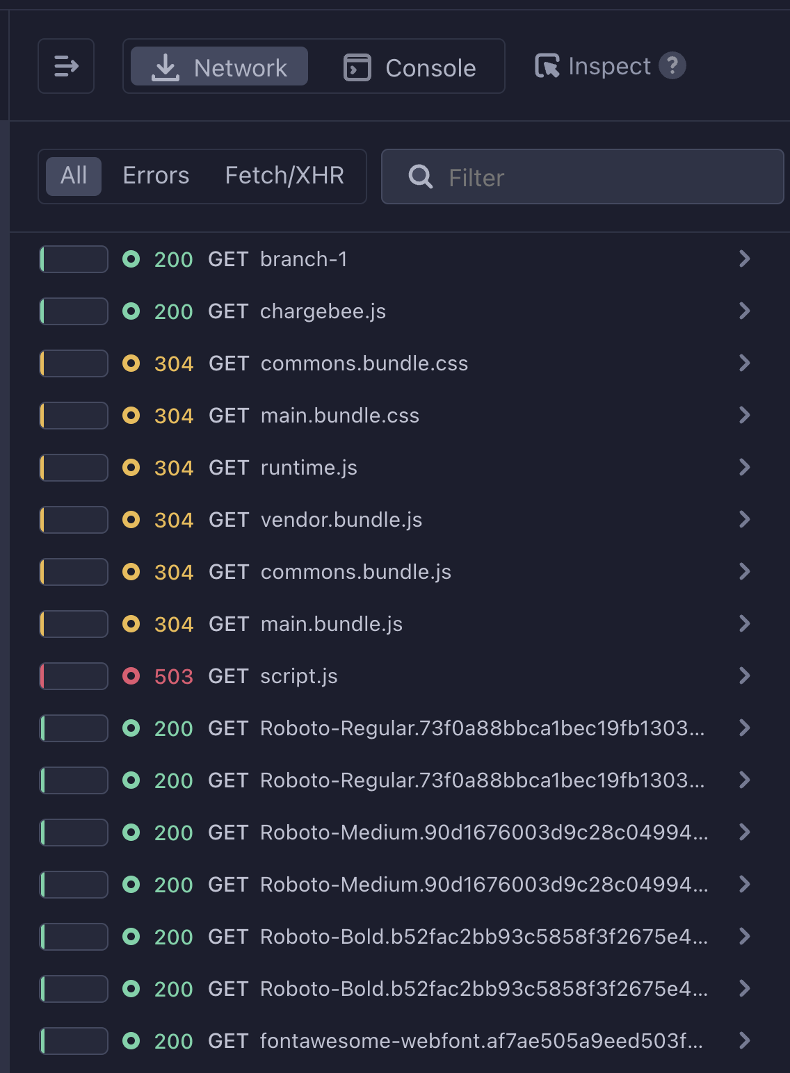 Test Replay Developer Tools panel