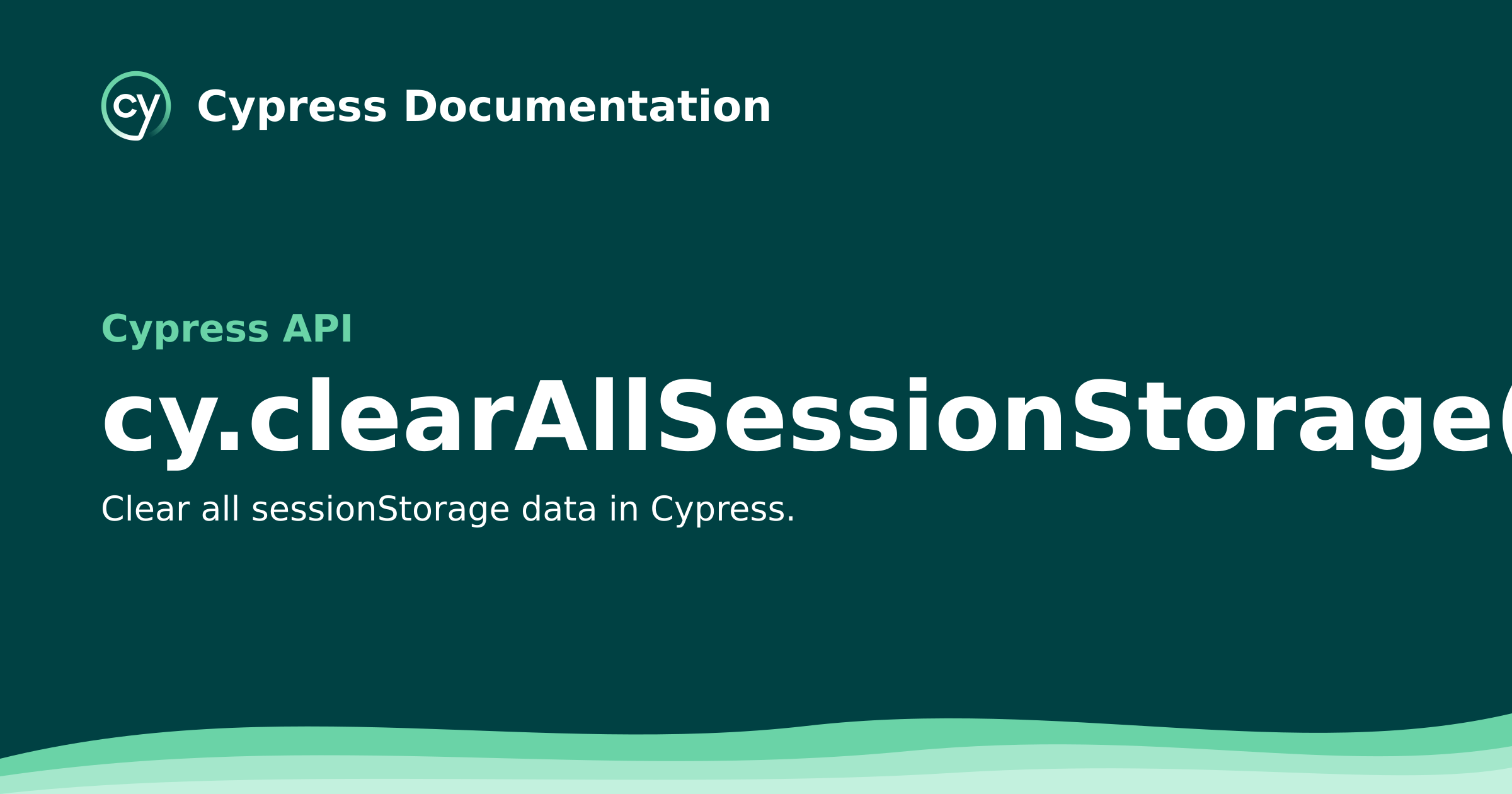 cy.clearAllSessionStorage() | Cypress API Documentation