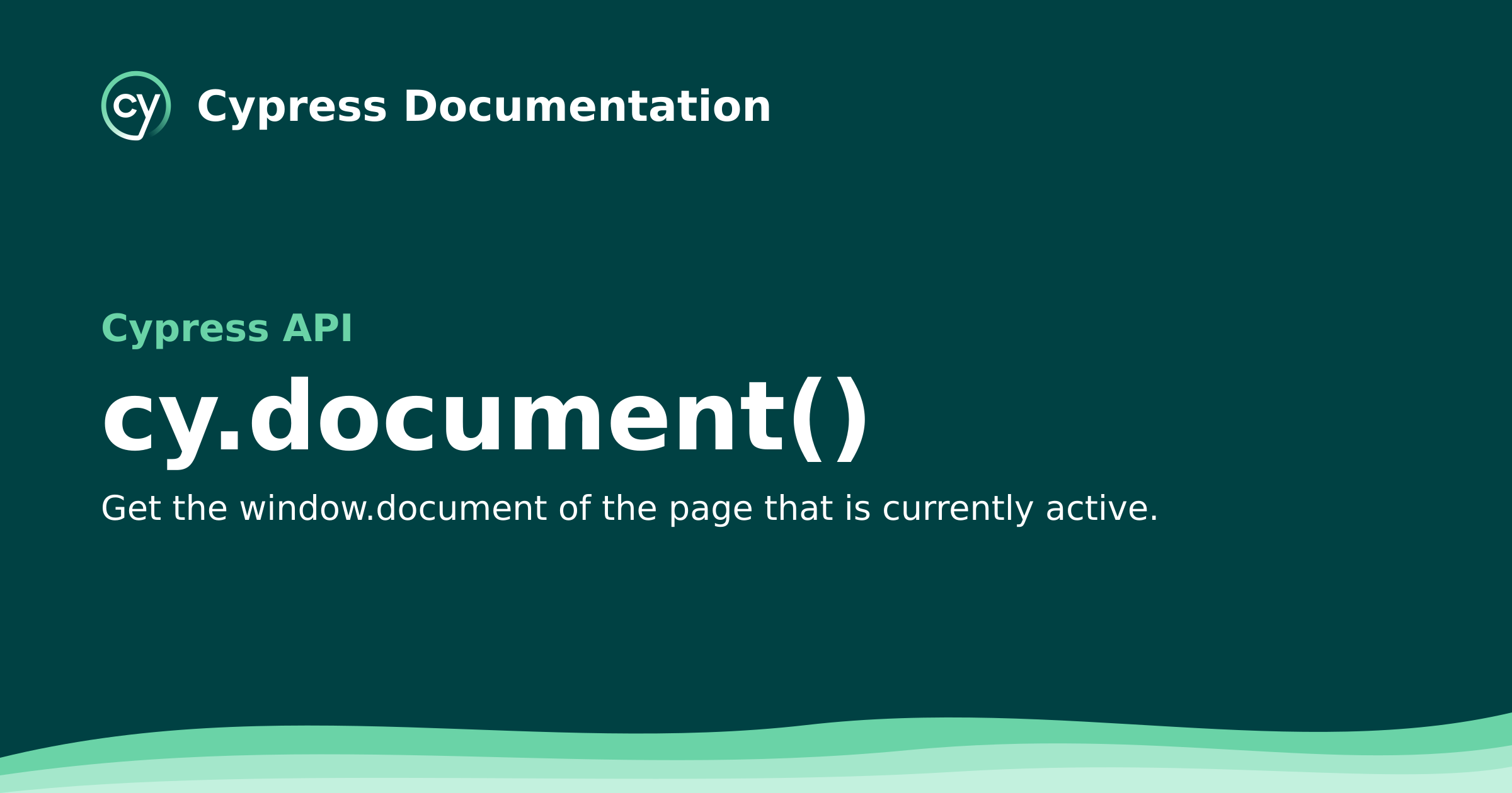 cy.document() | Cypress API Documentation