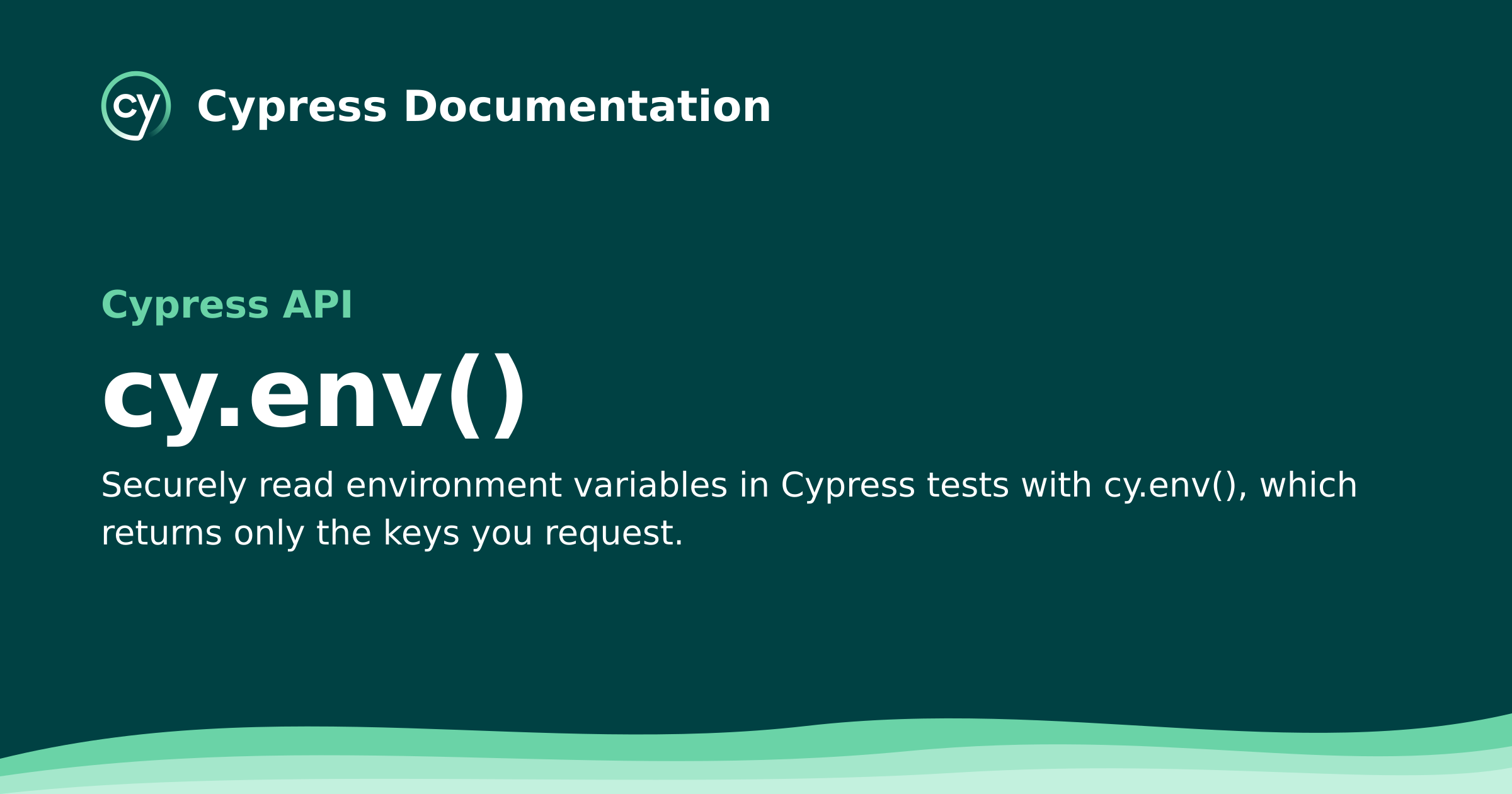 cy.env() | Cypress API Documentation
