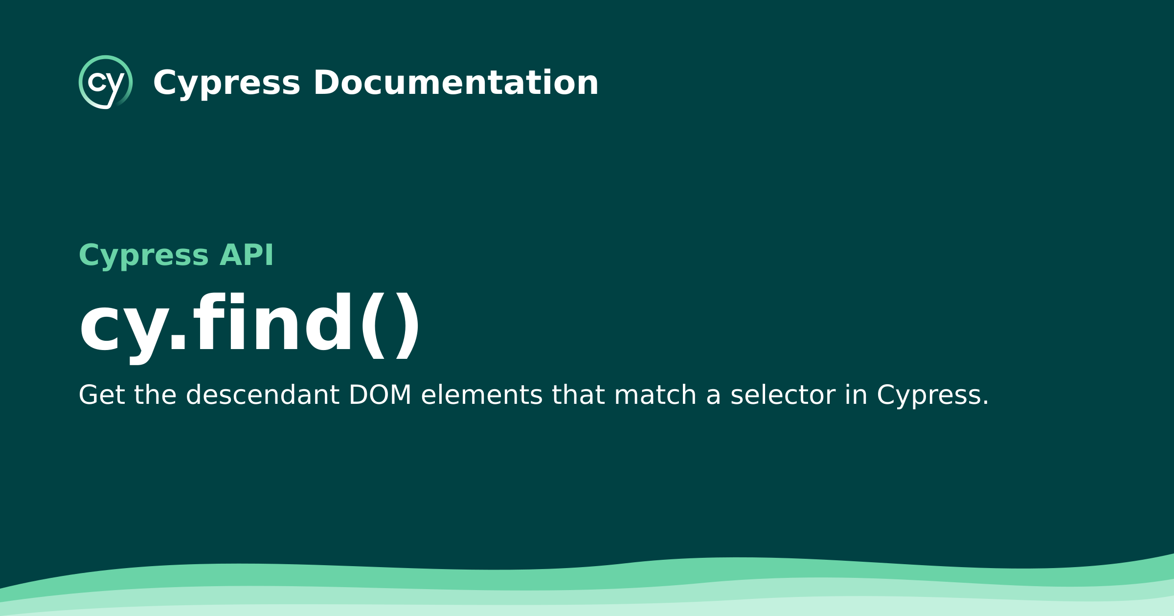cy.find() | Cypress API Documentation