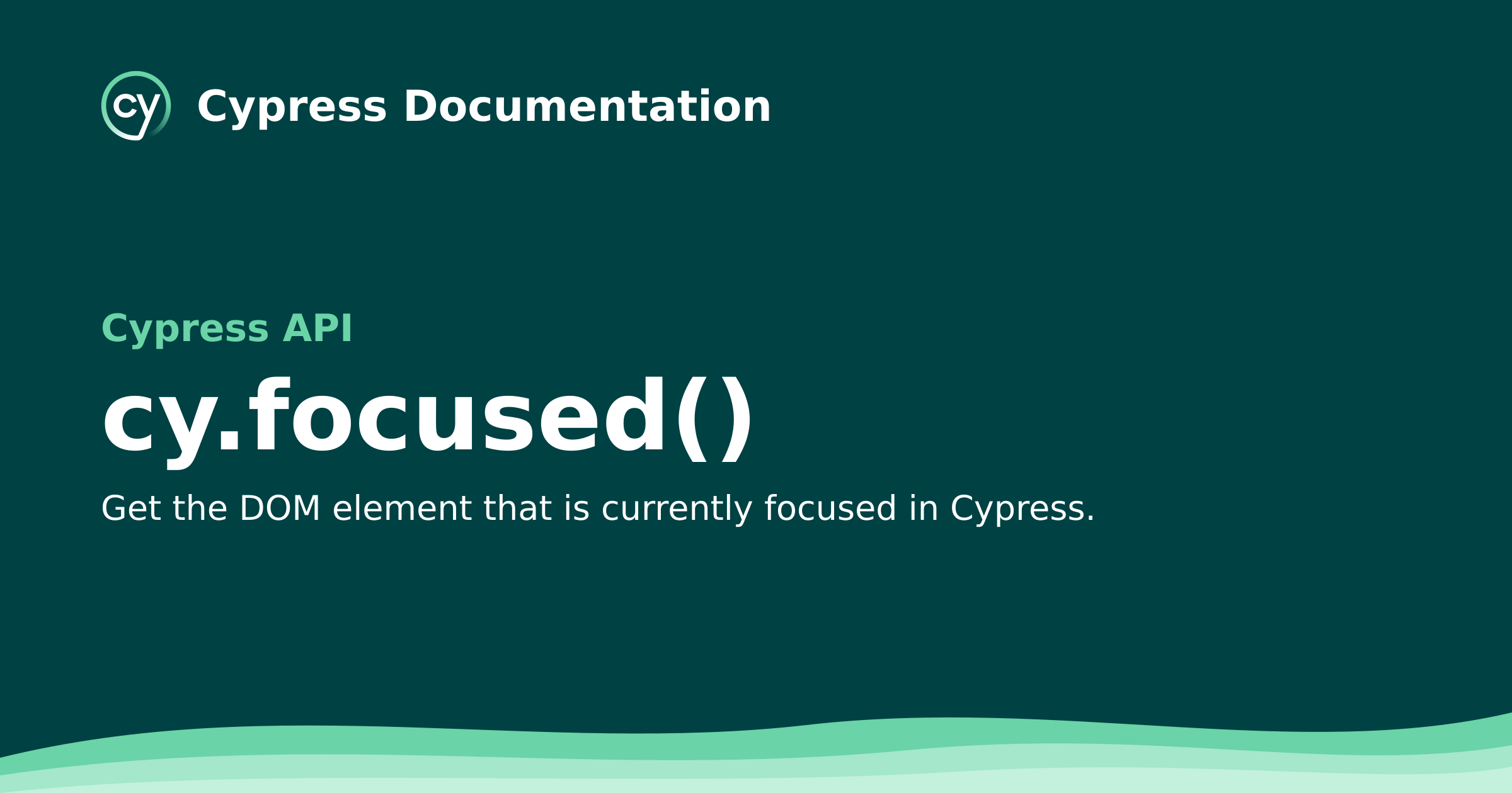 cy.focused() | Cypress API Documentation