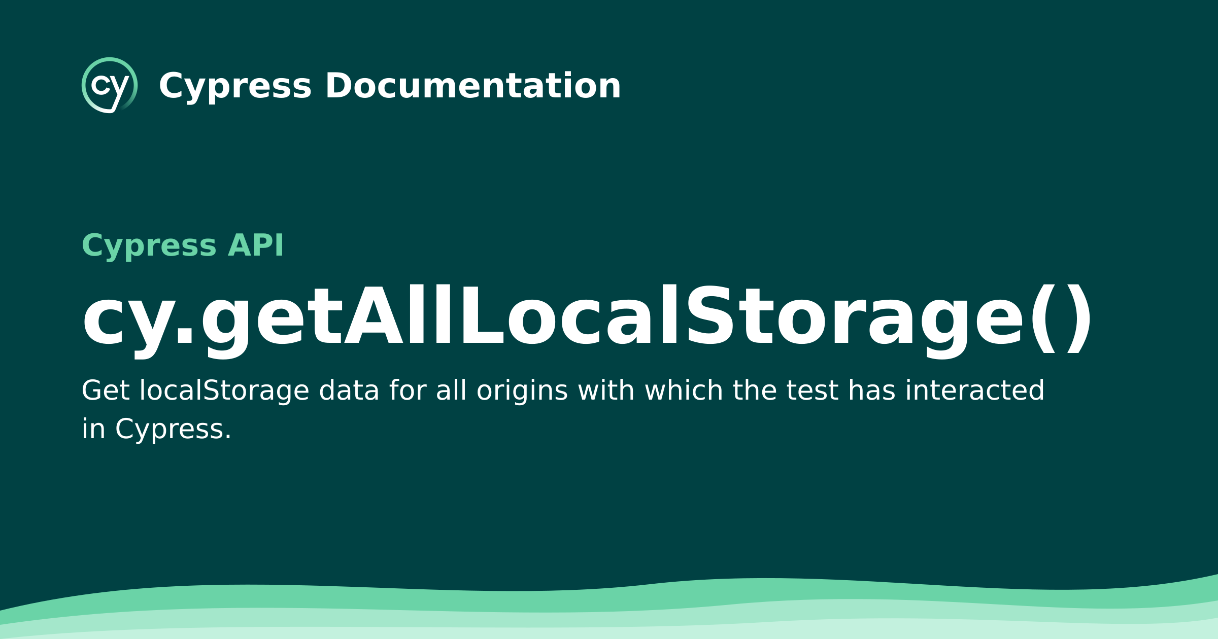 cy.getAllLocalStorage() | Cypress API Documentation