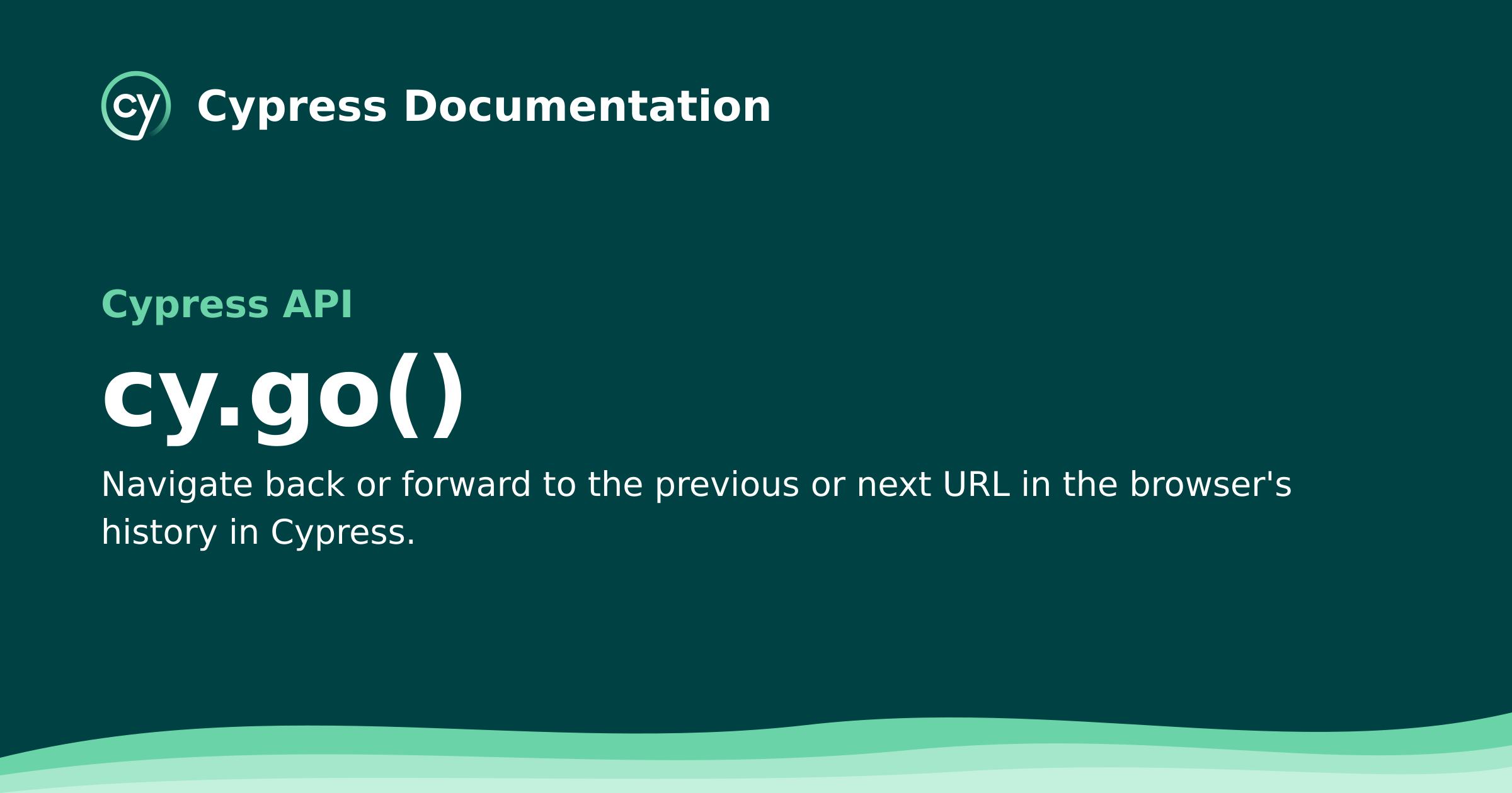 cy.go() | Cypress API Documentation