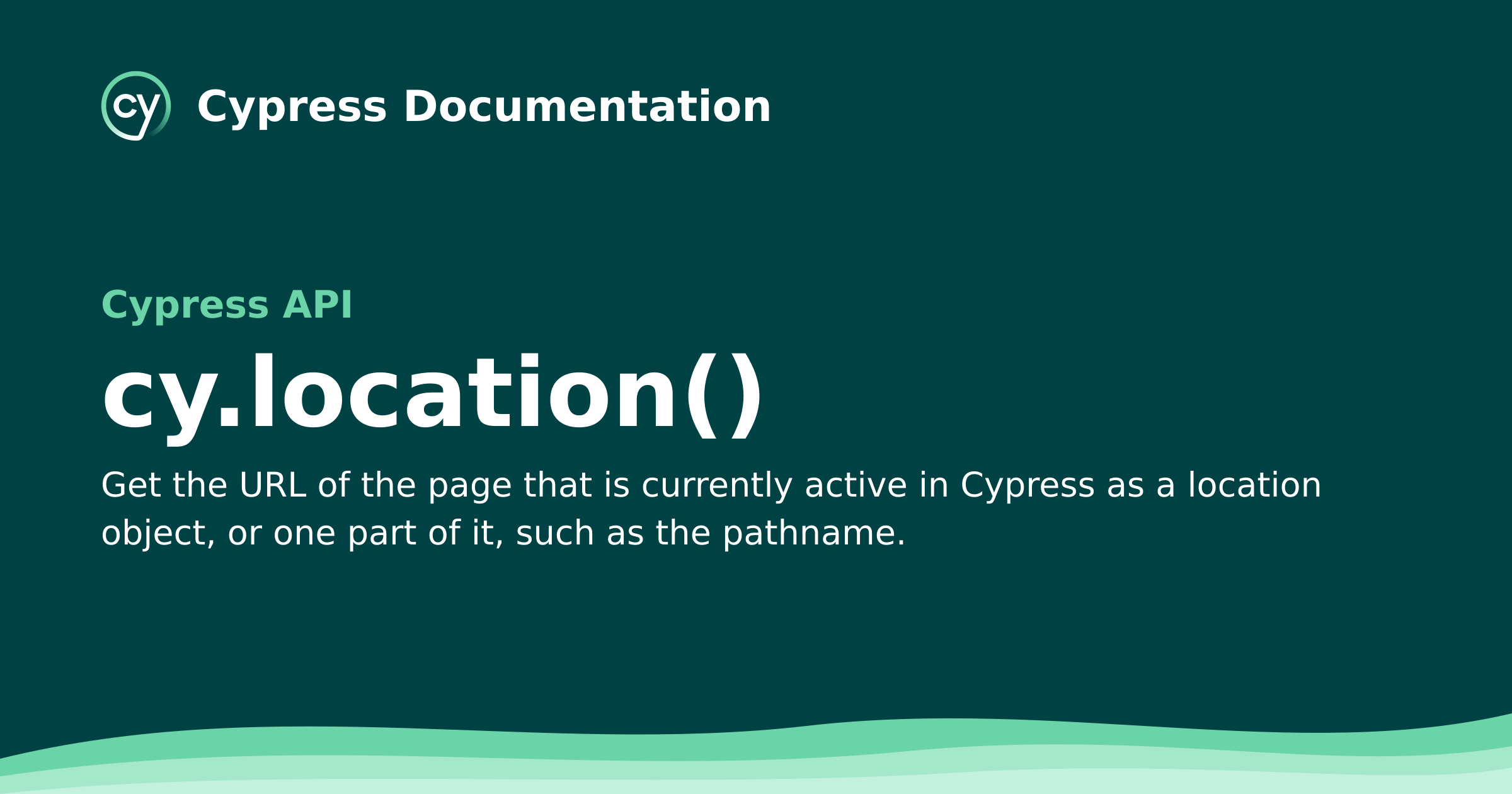 cy.location() | Cypress API Documentation
