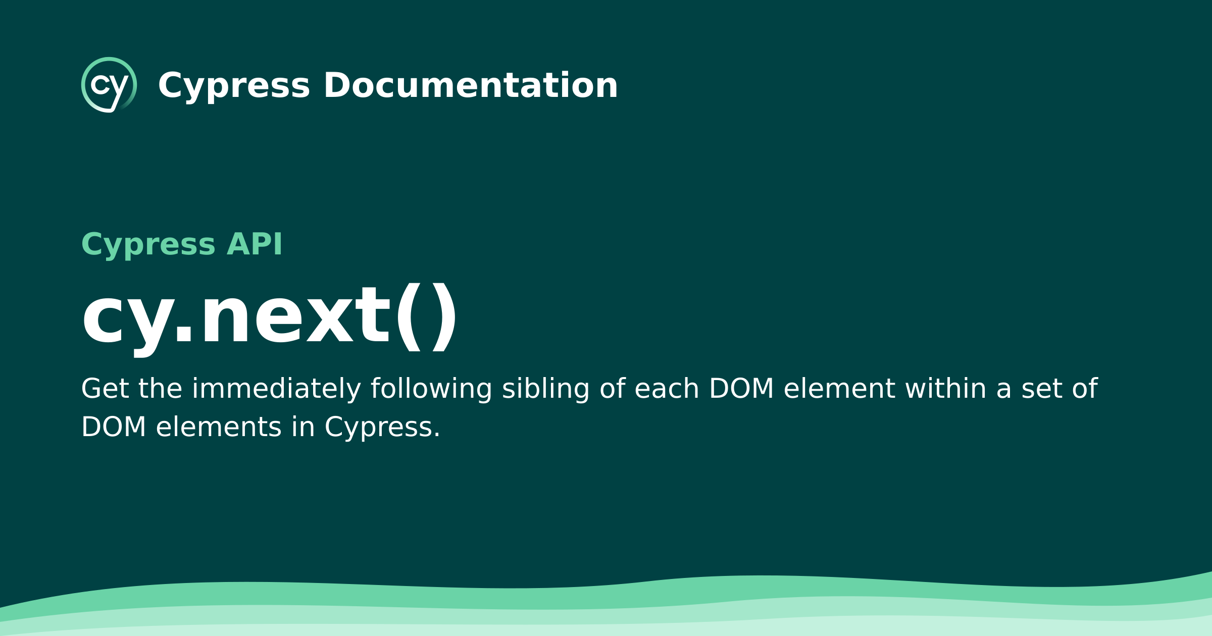 cy.next() | Cypress API Documentation