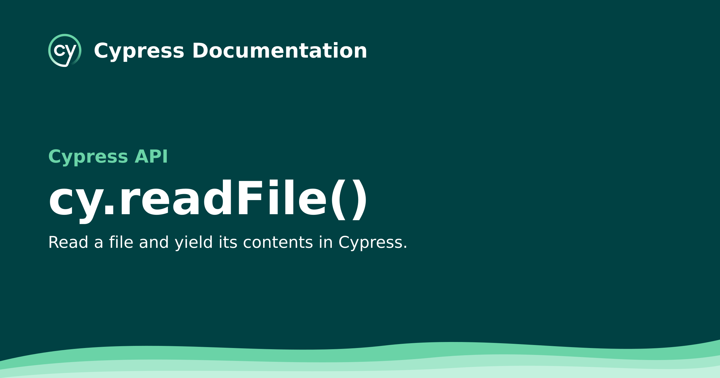 cy.readFile() | Cypress API Documentation