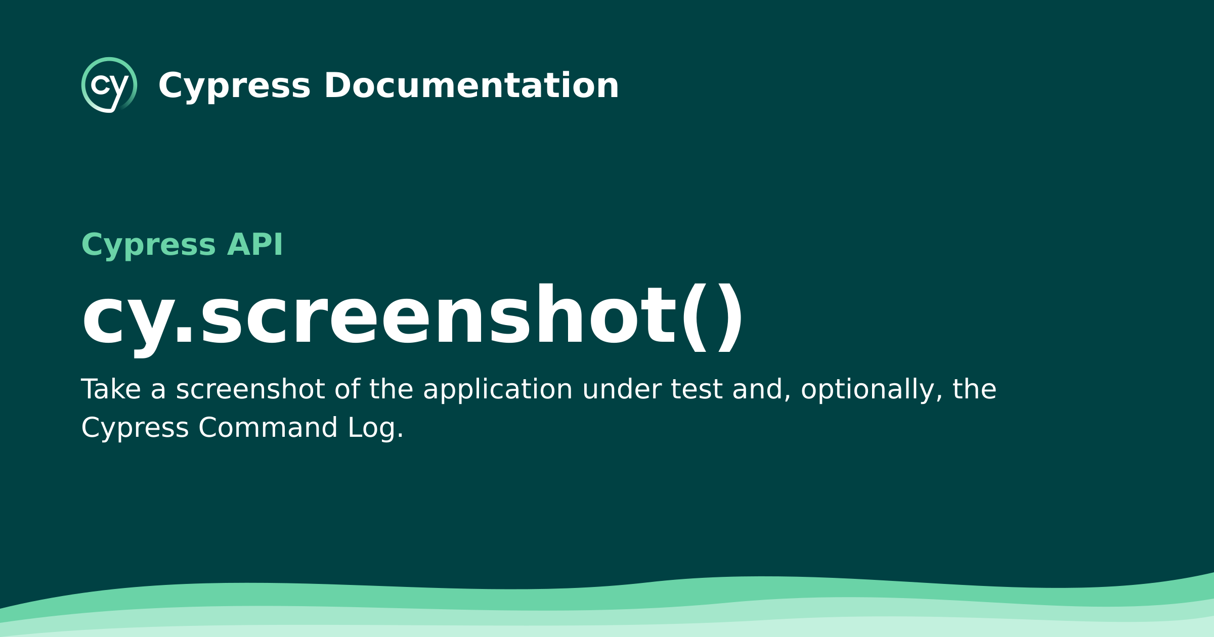 cy.screenshot() | Cypress API Documentation