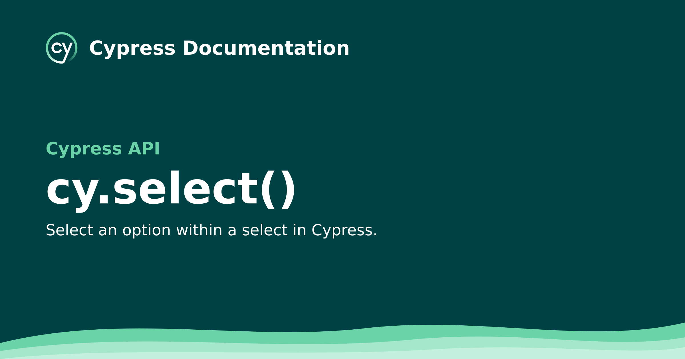 cy.select() | Cypress API Documentation
