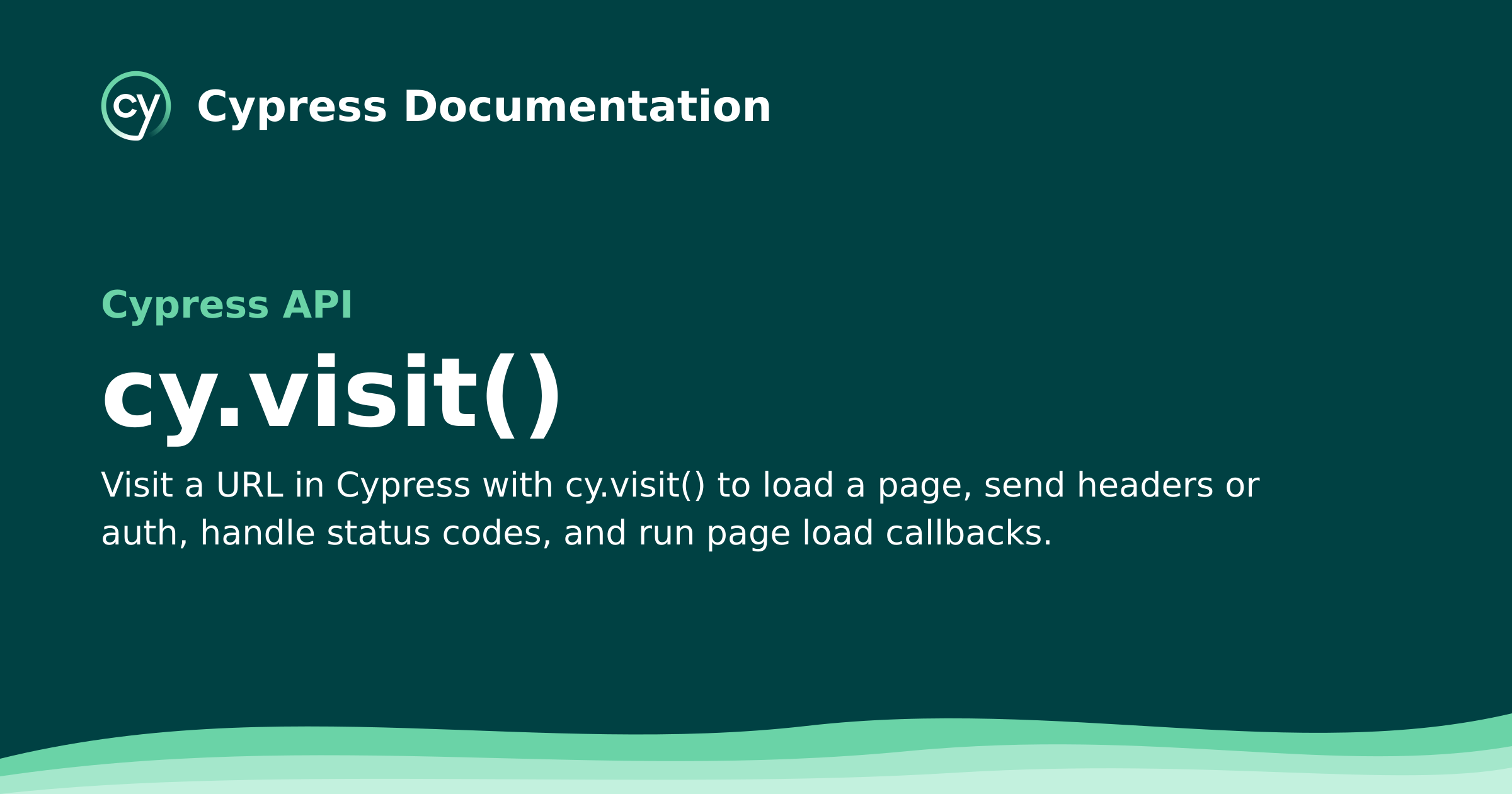cy.visit() | Cypress API Documentation
