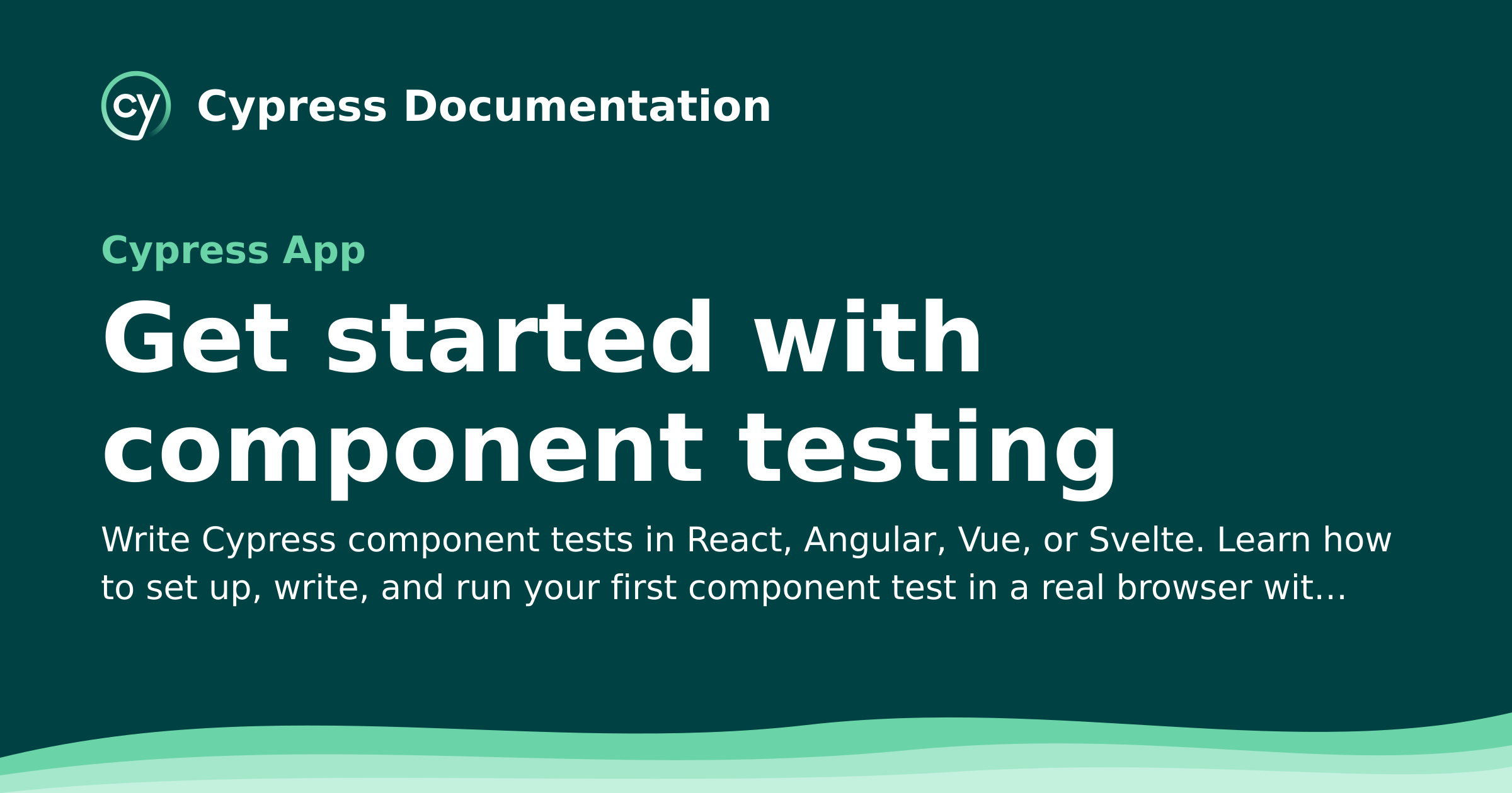 Get started with component testing | Cypress Documentation