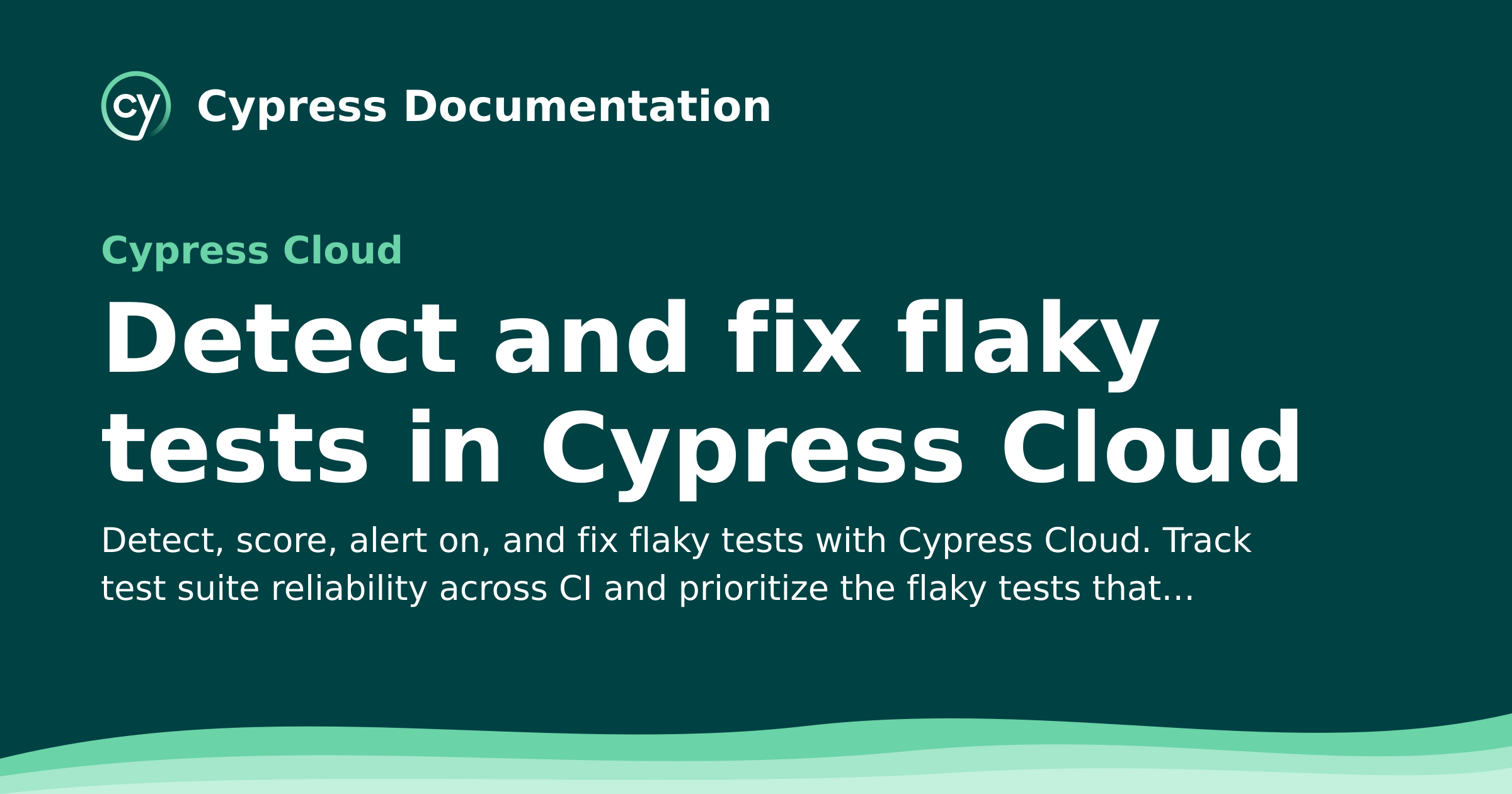 Detect and fix flaky tests in Cypress Cloud | Cypress Cloud Documentation
